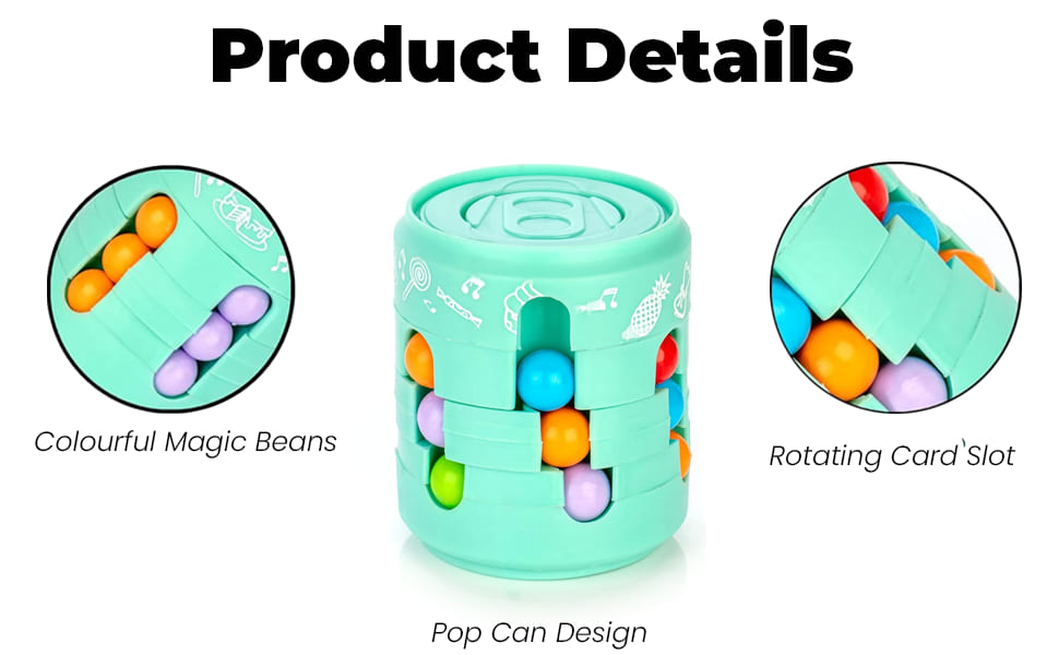 BrainTangle™ 2 in 1 Magic Bean Rainbow Puzzle Toy and Fidget Spinner